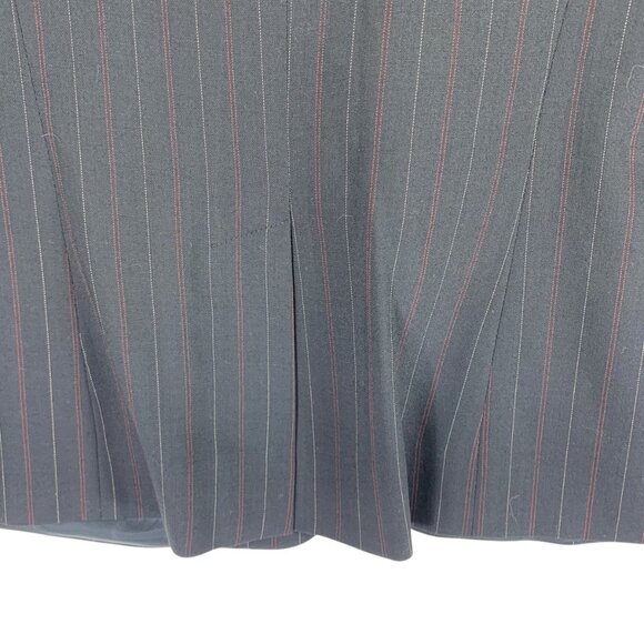 wool blend 2 piece set pinstripe womens suit blazer sz12 pants SZ 8 LOUBEN - Picture 10 of 16